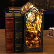 DIY Wooden Detective Agency Book Nook Shelf Insert Miniature Building Kits Bookshelf Magic House Bookends Handmade Crafts Gifts